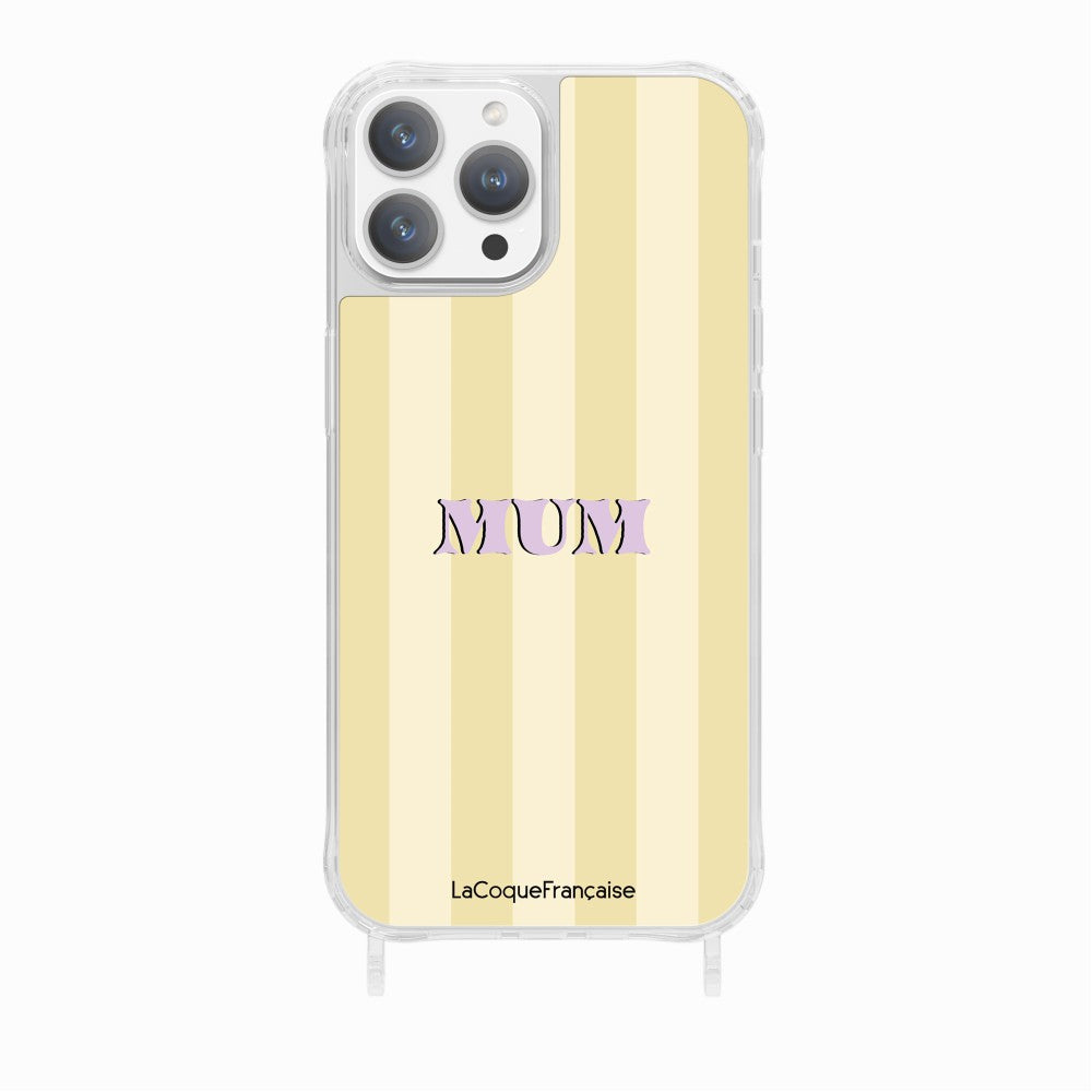 Coque Imprimee Anneaux Mum - Jaune Et Beige