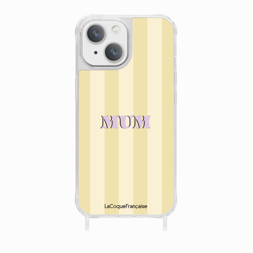 Coque Imprimee Anneaux Mum - Jaune Et Beige