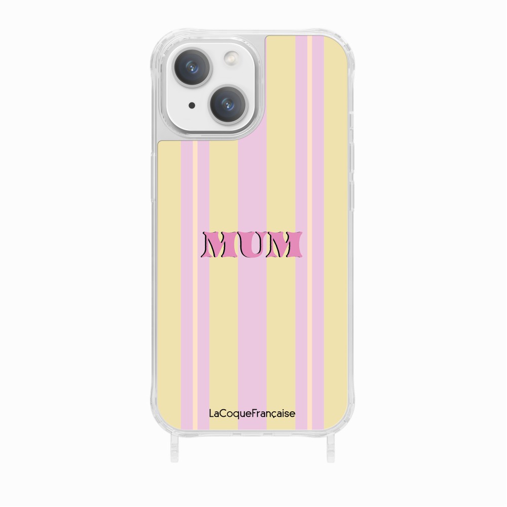 Coque Imprimee Anneaux Mum - Rose Et Jaune
