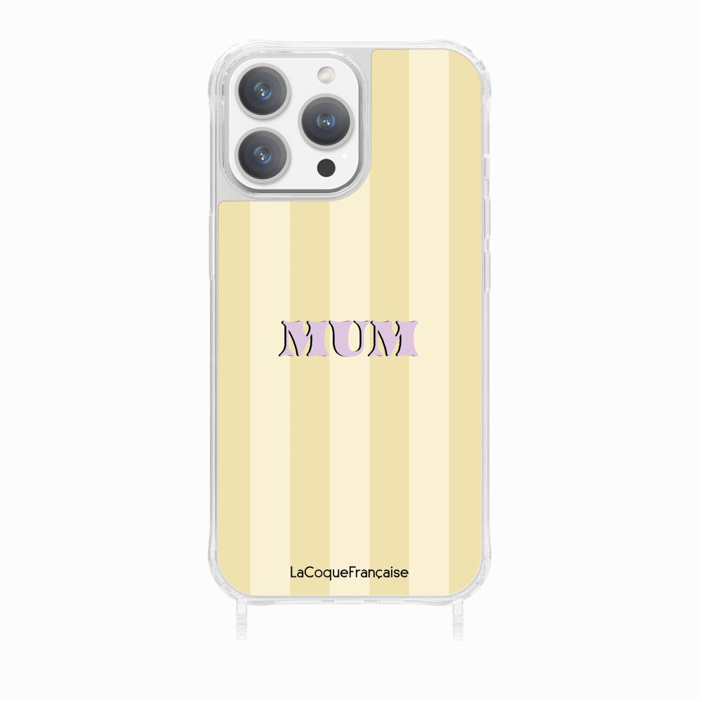 Coque Imprimee Anneaux Mum - Jaune Et Beige