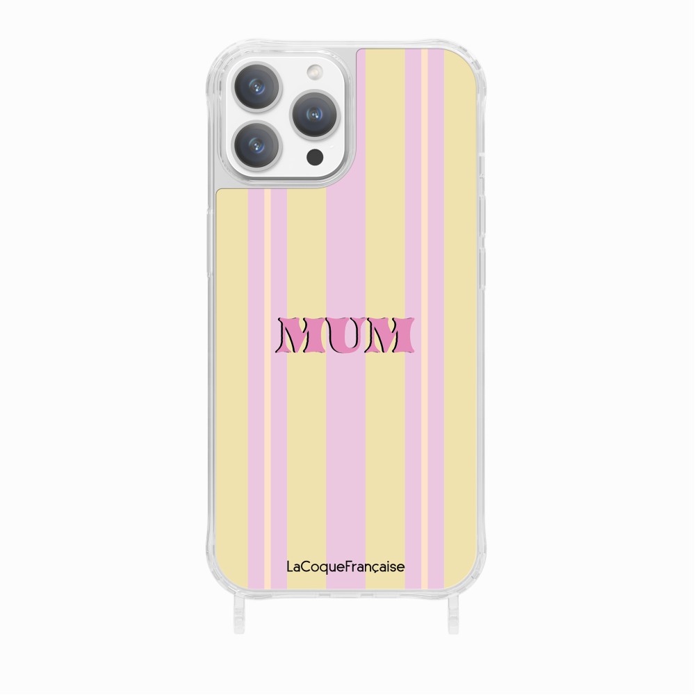 Coque Imprimee Anneaux Mum - Rose Et Jaune