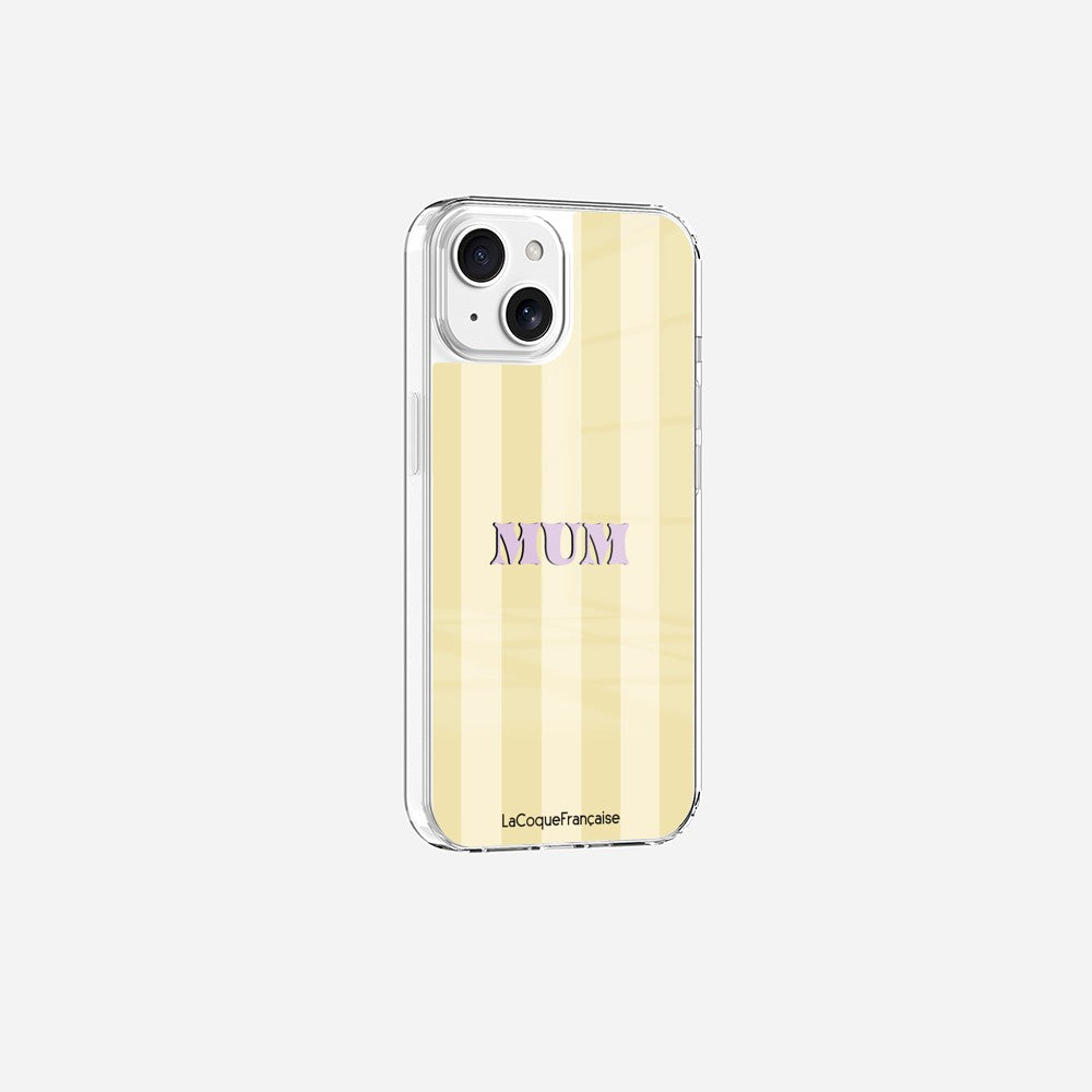 Coque Sans Anneaux Imprimee Mum - Jaune Et Beige