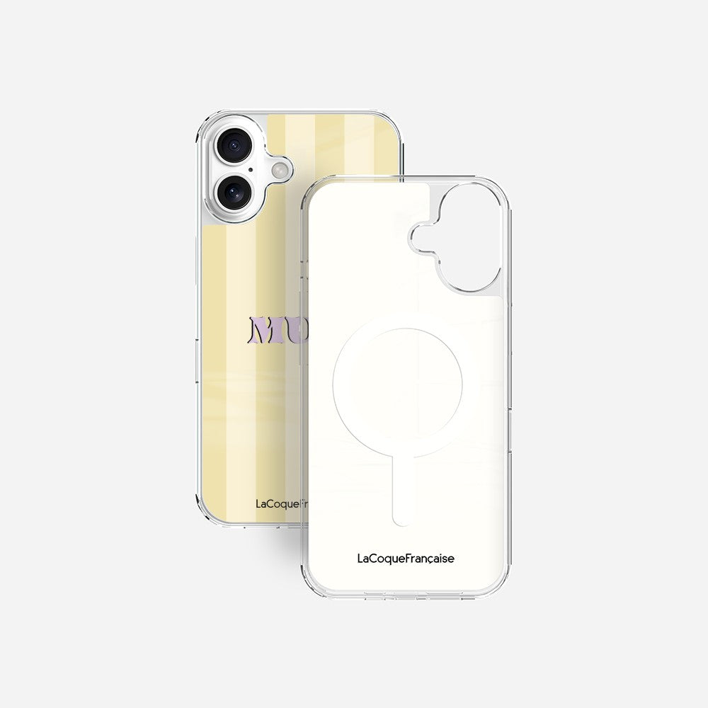 Coque Sans Anneaux Imprimee Mum - Jaune Et Beige
