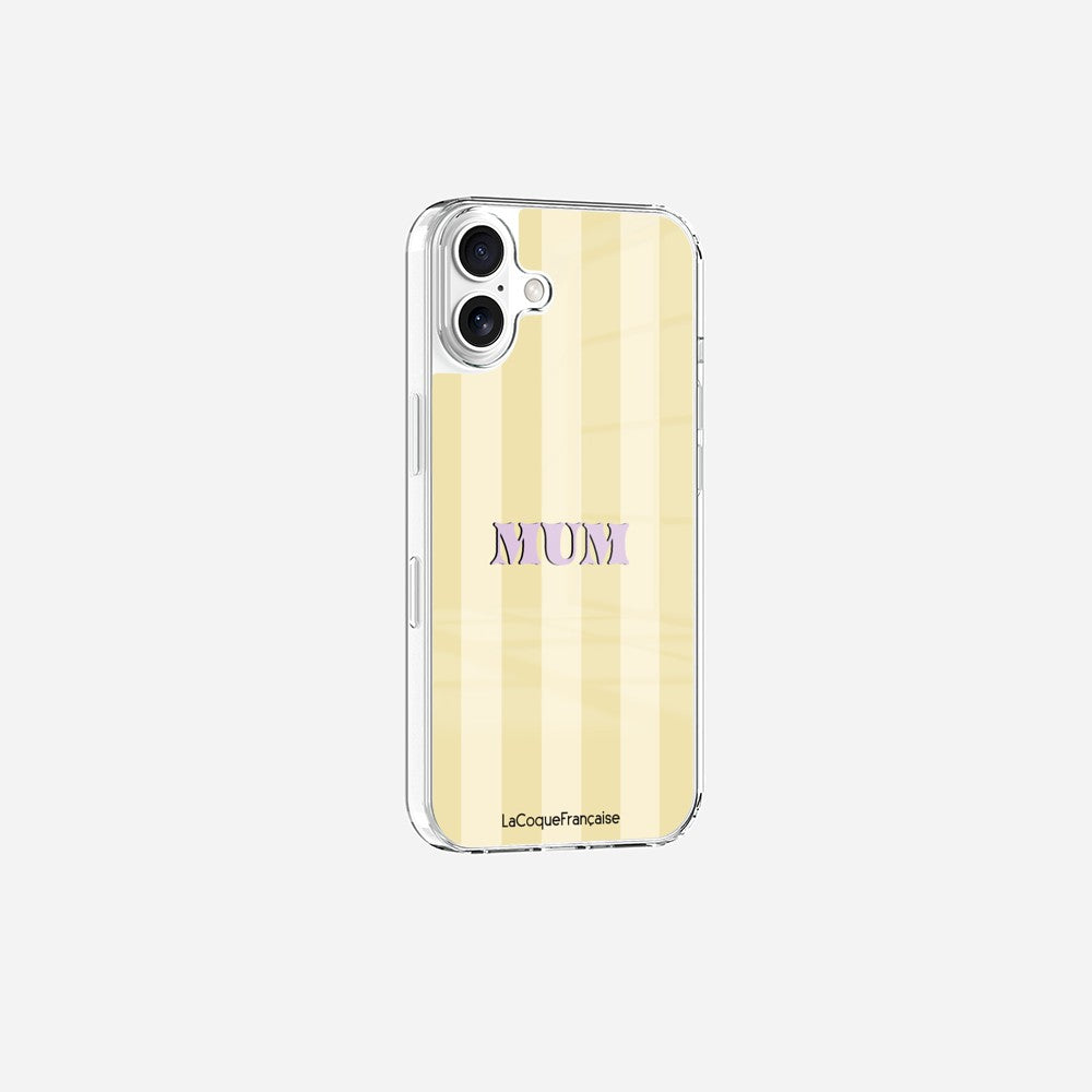 Coque Sans Anneaux Imprimee Mum - Jaune Et Beige