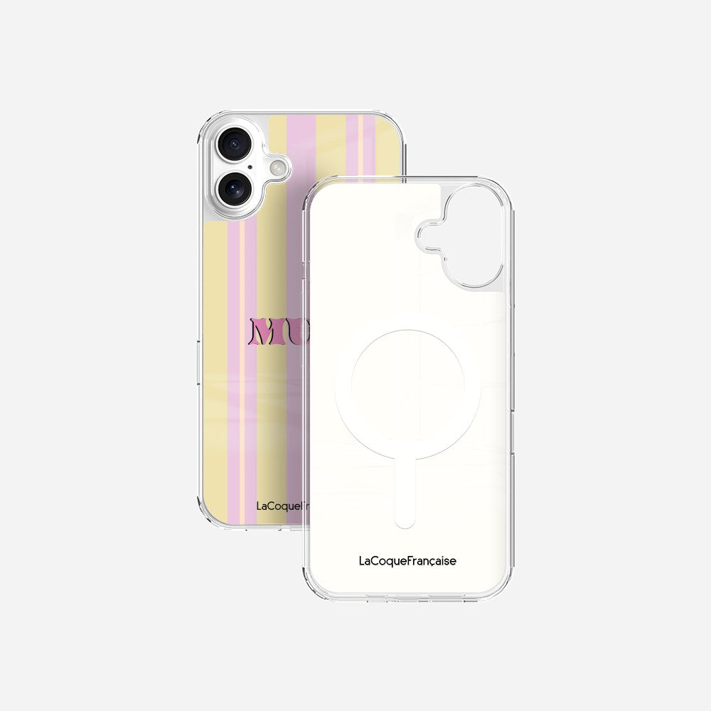 Coque Sans Anneaux Imprimee Mum - Rose Et Jaune
