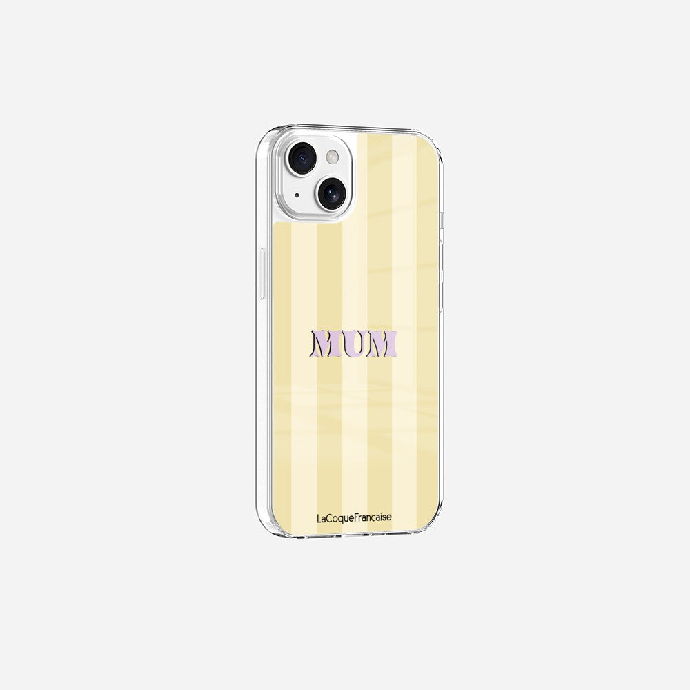 Coque Sans Anneaux Imprimee Mum - Jaune Et Beige