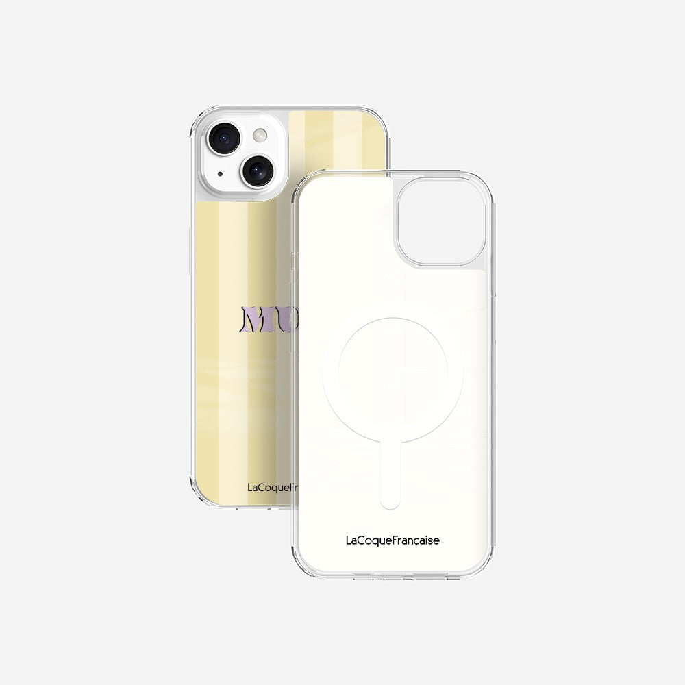 Coque Sans Anneaux Imprimee Mum - Jaune Et Beige