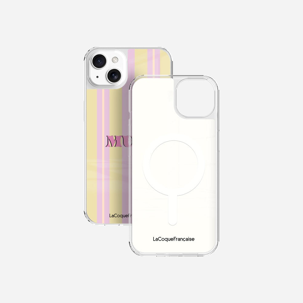 Coque Sans Anneaux Imprimee Mum - Rose Et Jaune