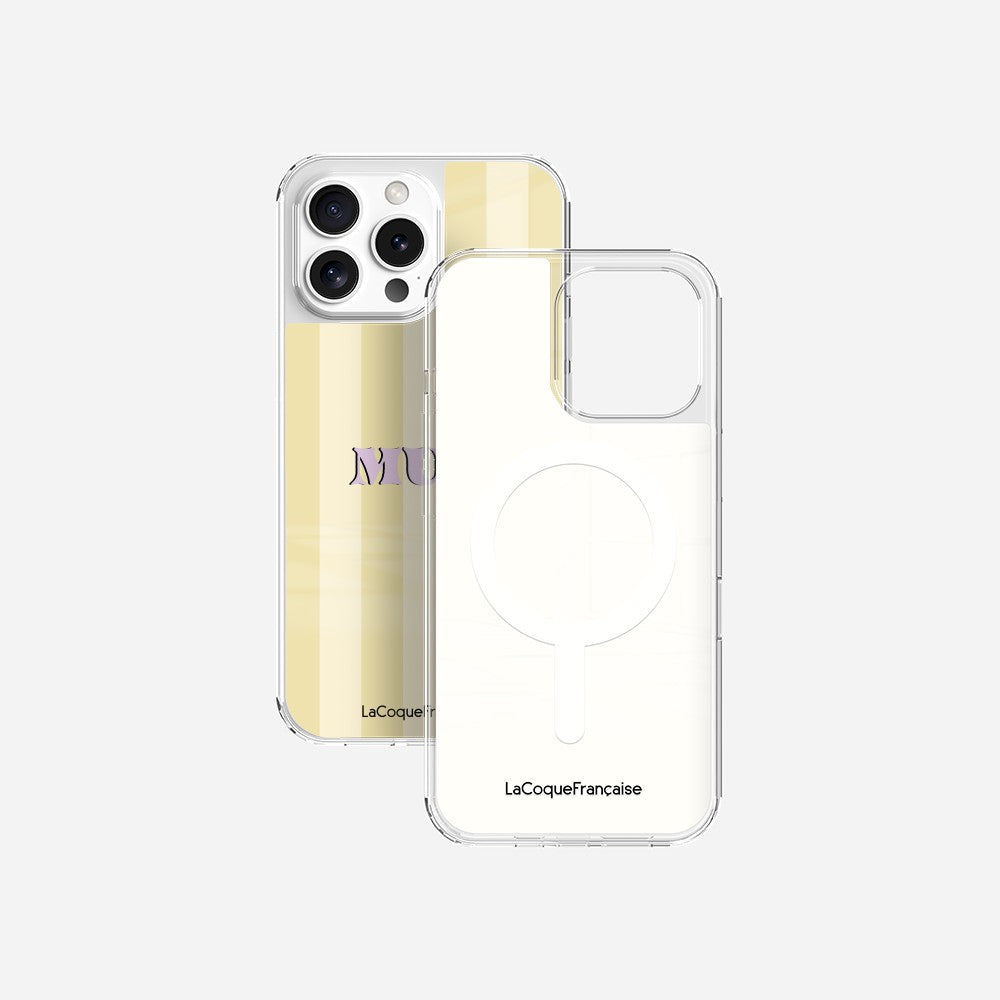 Coque Sans Anneaux Imprimee Mum - Jaune Et Beige