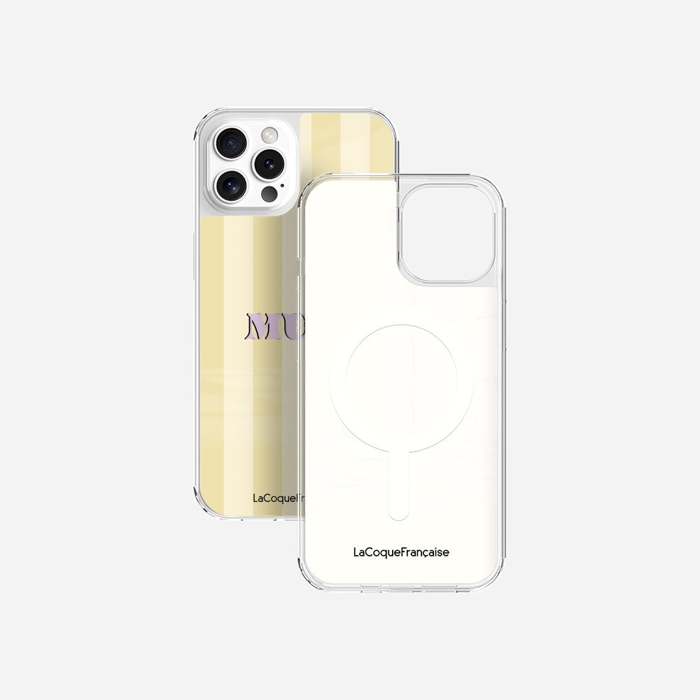 Coque Sans Anneaux Imprimee Mum - Jaune Et Beige