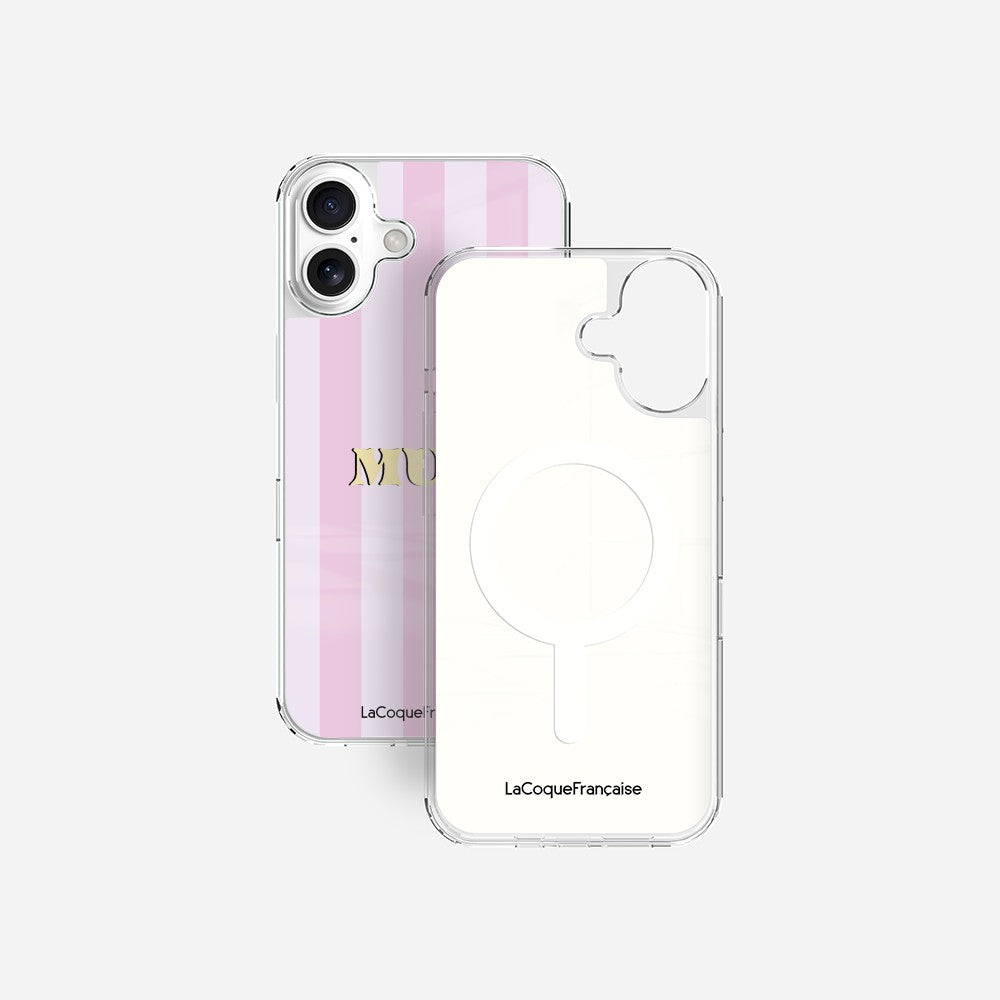 Coque Sans Anneaux Imprimee Mum - Rose Et Parme