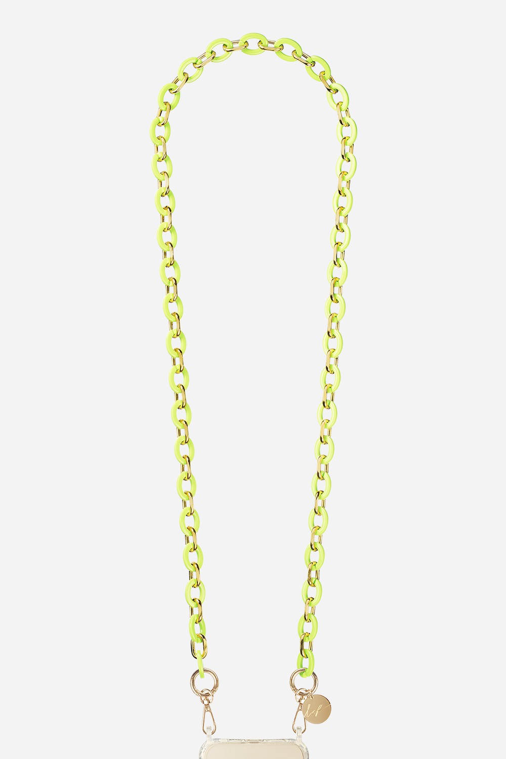 Cassy Green and Gold Long Chain 120 cm