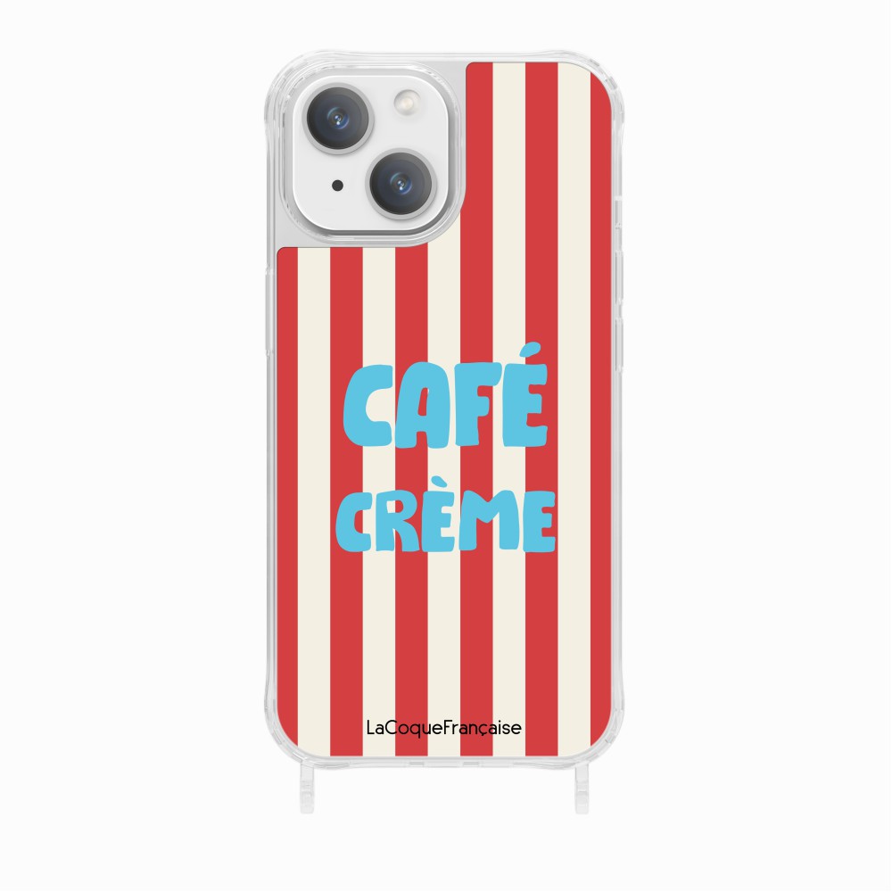 Coque Anneaux Imprimee Cafe Creme