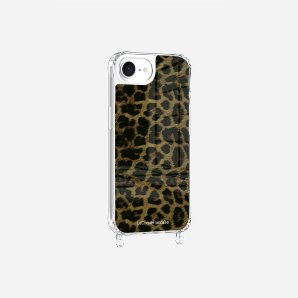 Coque Anneaux Imprimee Leopard Kaki Et Noir