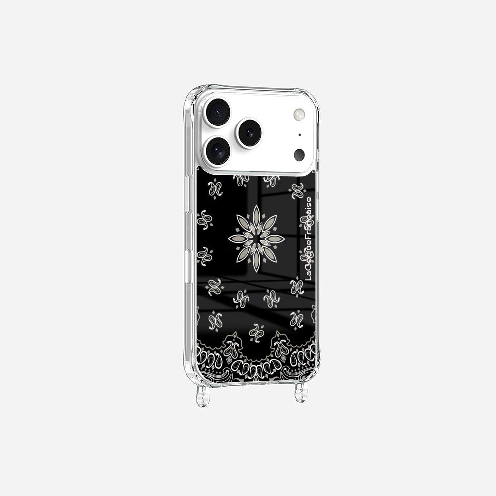 Coque Anneaux Imprimee Bandana Noir