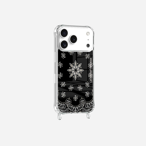 Black Bandana Printed Rings Case