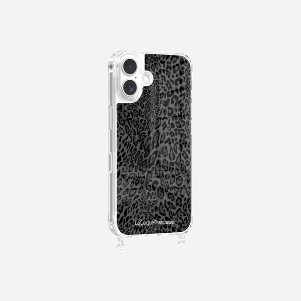 Coque Anneaux Imprimee Leopard Gris Gris
