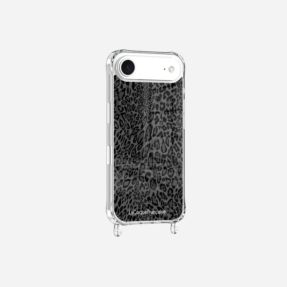 Coque Anneaux Imprimee Leopard Gris