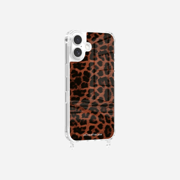 Coque Anneaux Imprimee Leopard Terracotta Et Noir Terracotta
