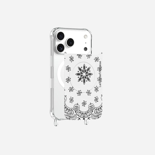 Magnetic Ring Case Printed Bandana White Black