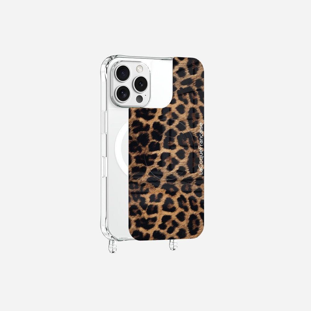 Coque Anneaux Magnetique Imprimee Leopard Noir Et Brun Marron