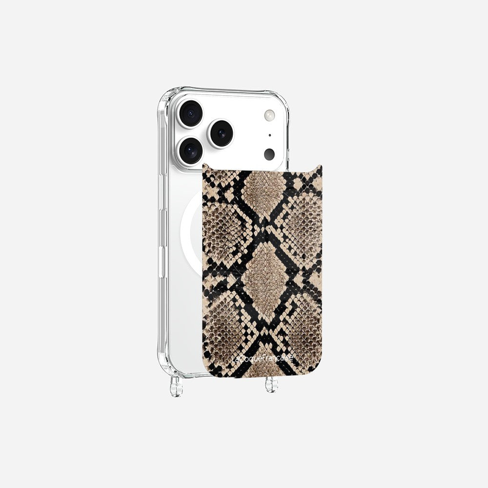 Coque Anneaux Magnetique Imprimee Python Beige Beige