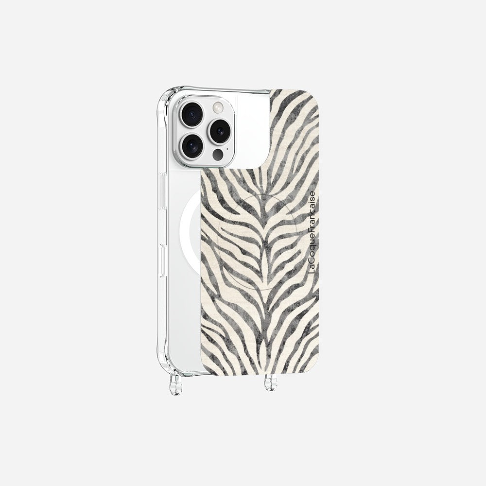 Coque Anneaux Magnetique Imprimee Zebre Noir Noir