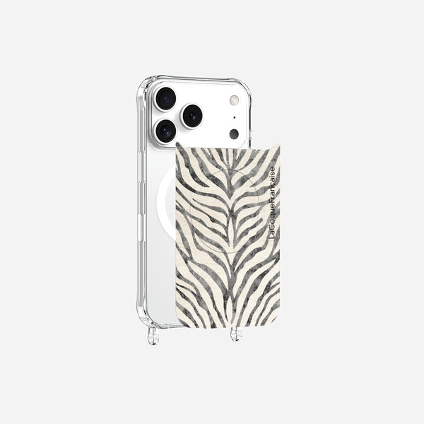 Black Zebra Print Magnetic Ring Case