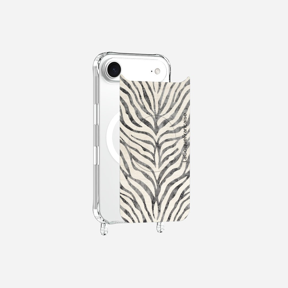 Coque Anneaux Magnetique Imprimee Zebre Noir Noir