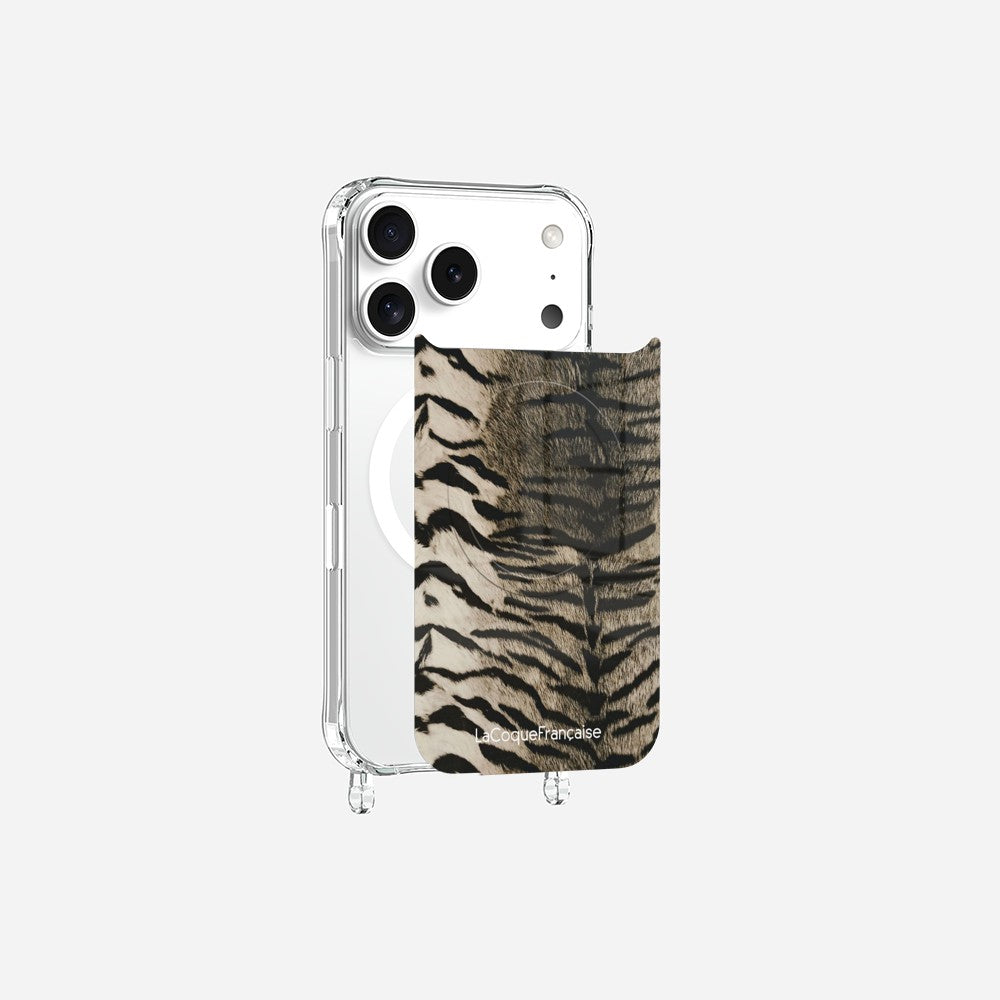 Coque Anneaux Magnetique Imprimee Zebre Gris Gris
