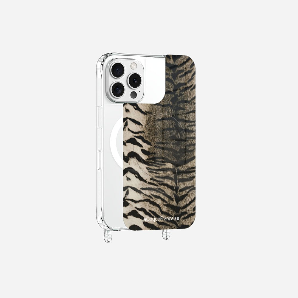 Coque Anneaux Magnetique Imprimee Zebre Gris Gris