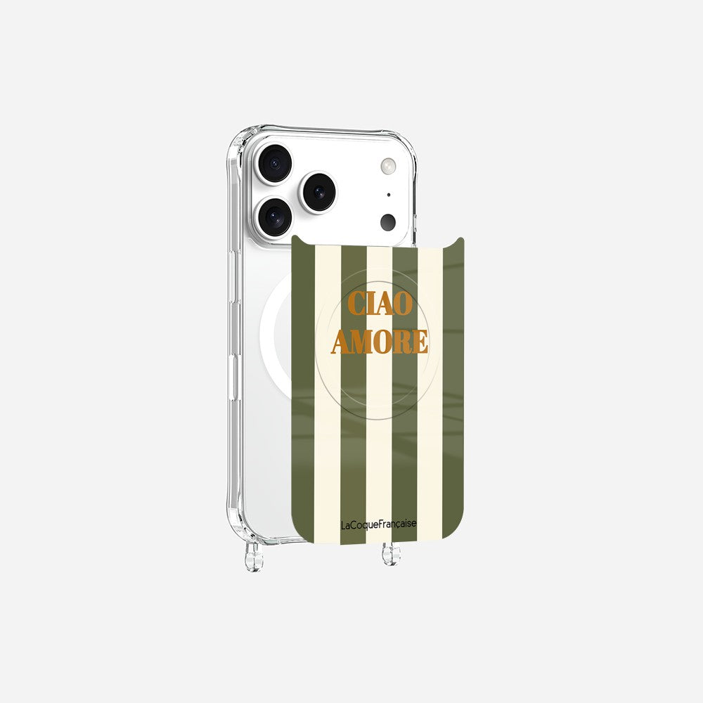 Coque Anneaux Magnetique Imprimee Ciao Amore Kaki Kaki