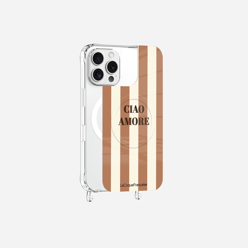 Coque Anneaux Magnetique Imprimee Ciao Amore Beige Beige