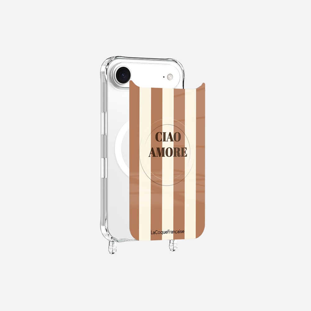 Coque Anneaux Magnetique Imprimee Ciao Amore Beige Beige