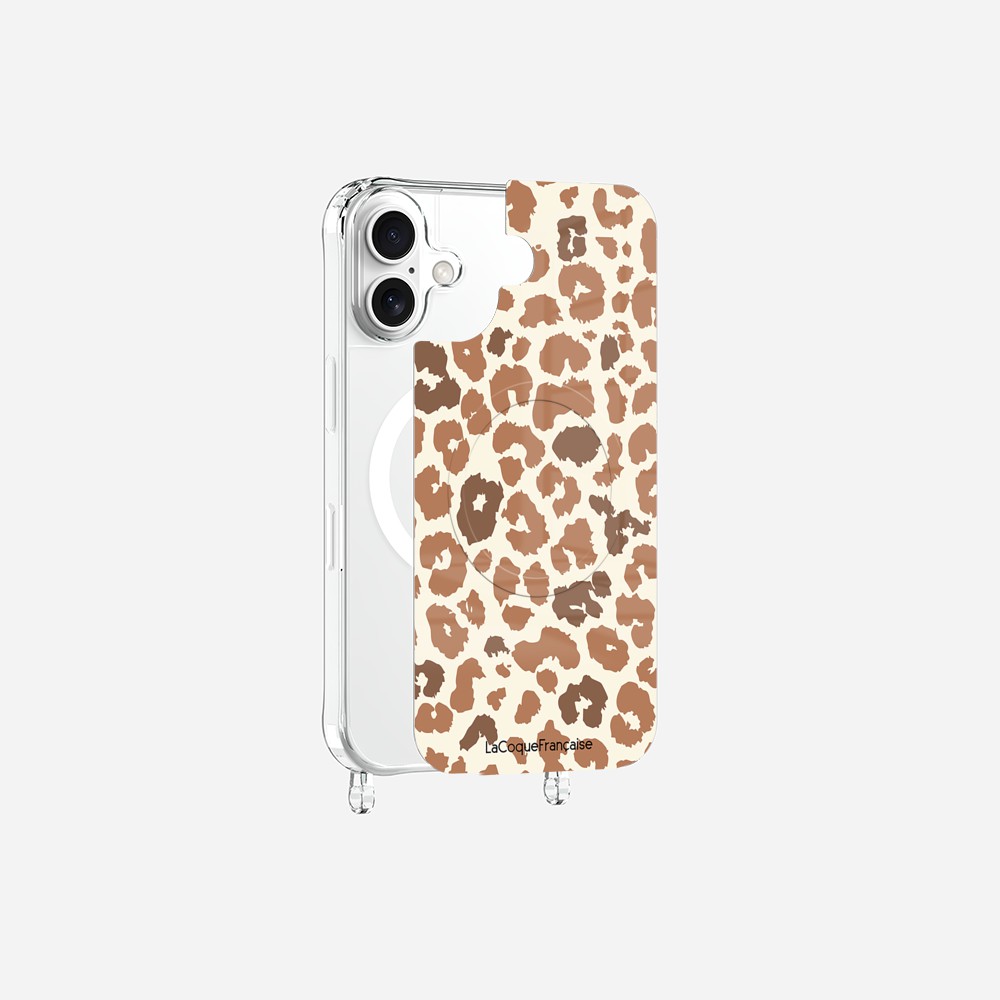 Coque Anneaux Magnetique Imprimee Leopard Marron Marron