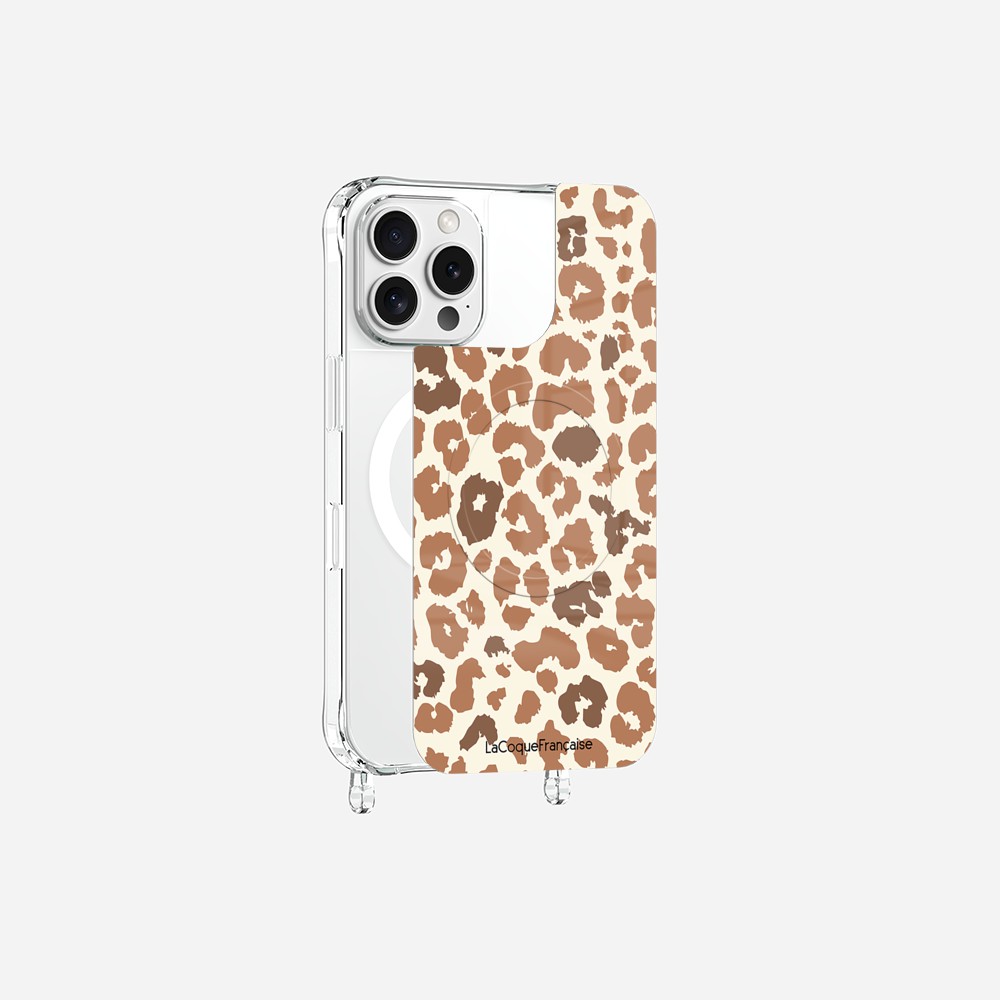 Coque Anneaux Magnetique Imprimee Leopard Marron Marron