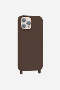 Coque Anneaux Soft Touch Marron