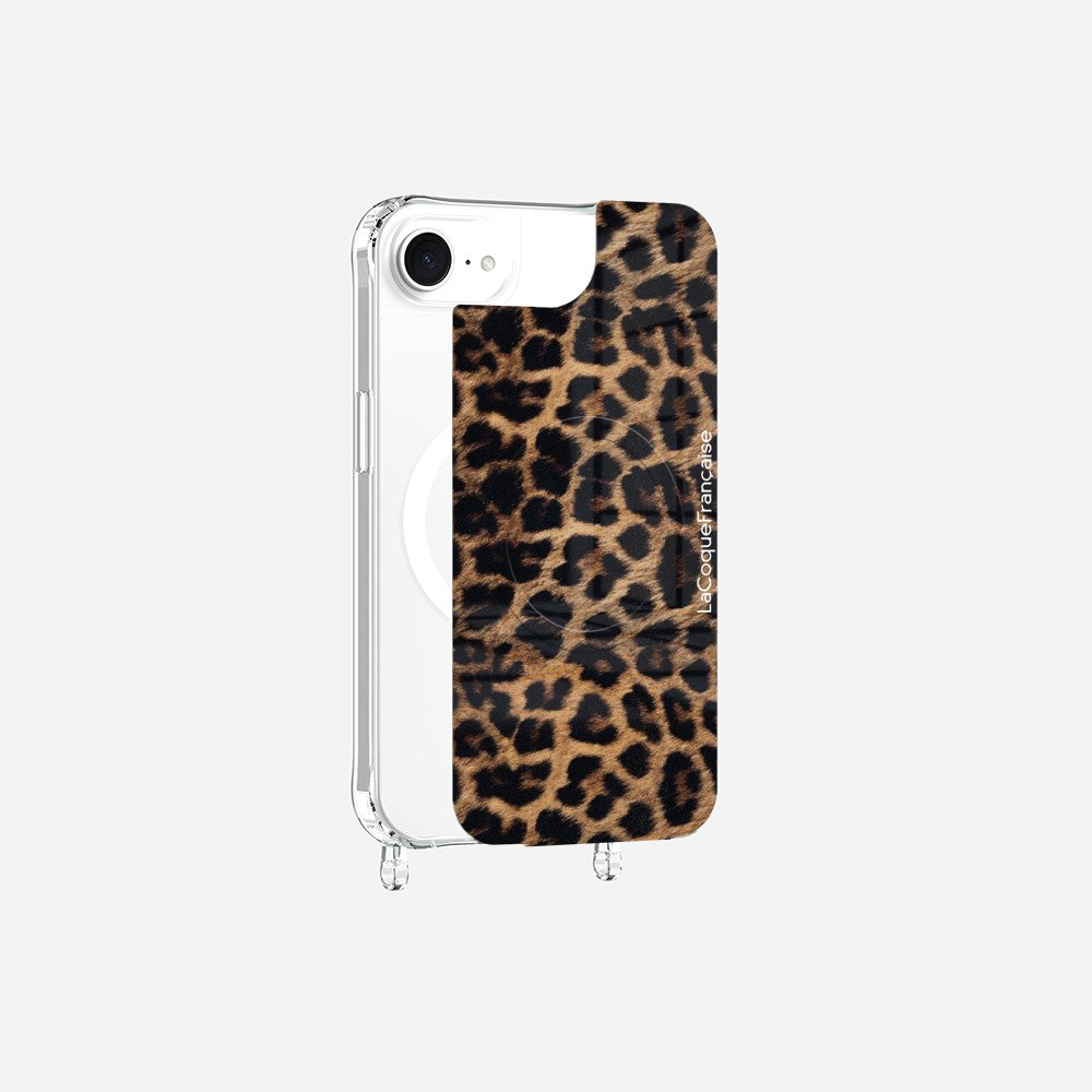 Coque Anneaux Magnetique Imprimee Leopard Noir Et Brun Marron