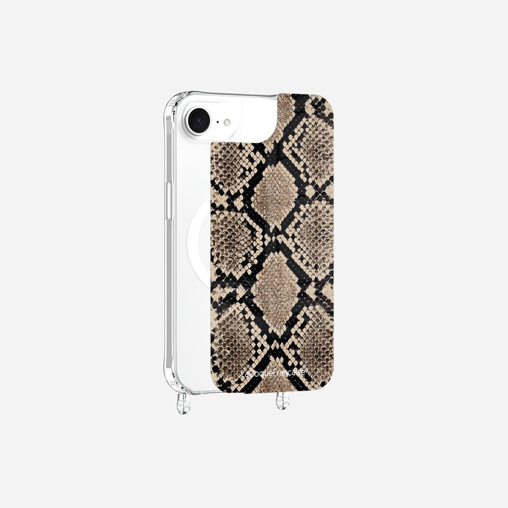 Coque Anneaux Magnetique Imprimee Python Beige Beige