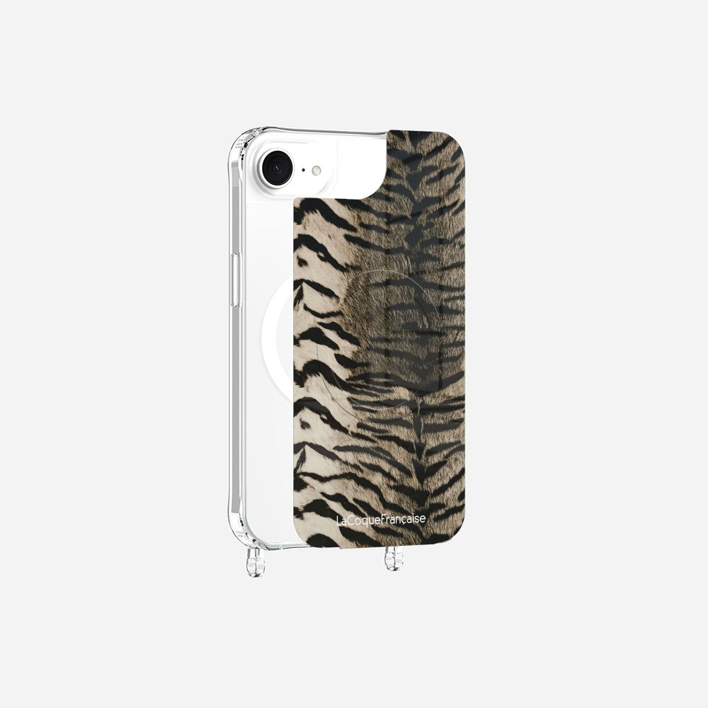 Coque Anneaux Magnetique Imprimee Zebre Gris Gris