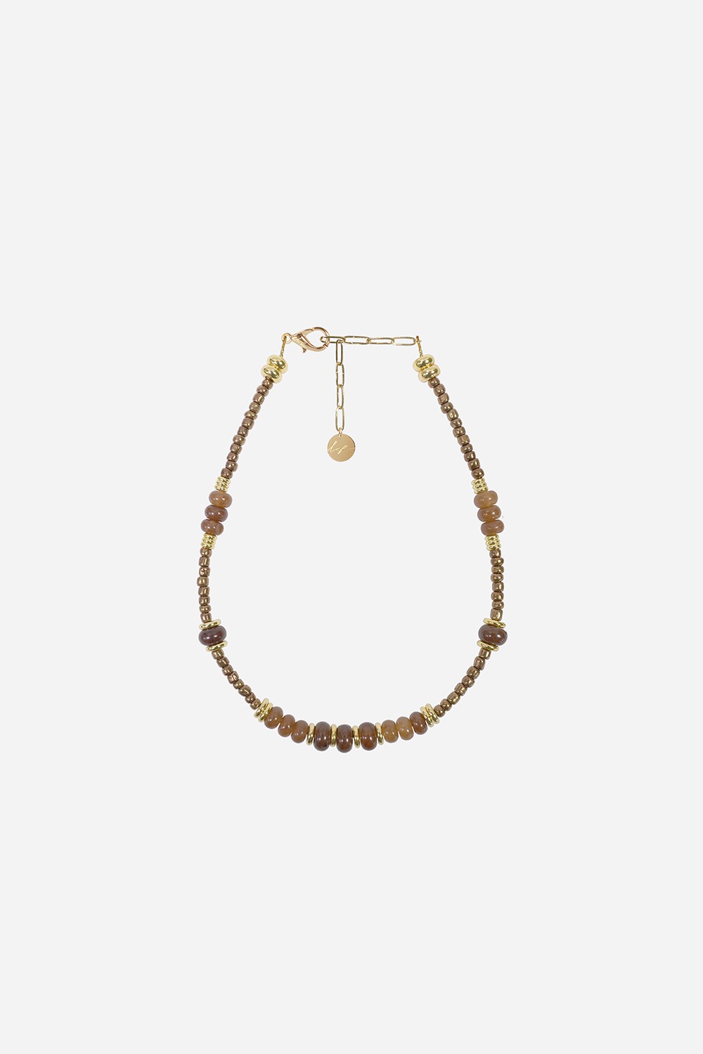 Bijoux Collier Anouk Marron 40 cm