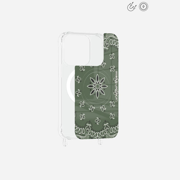 Plaque Imprimee Magnetique iPhone 15 Pro Kaki 6.1 Pouces