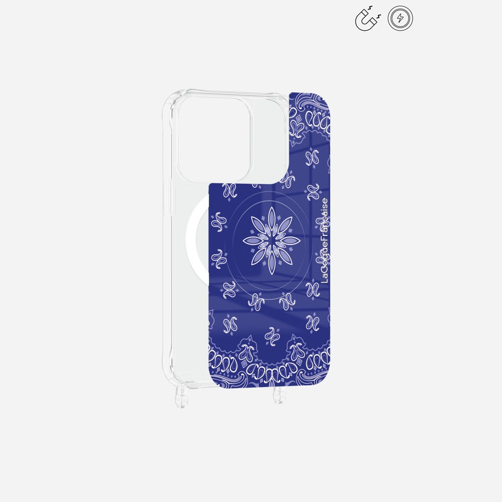 Plaque Imprimee Magnetique iPhone 15 Pro Bleu 6.1 Pouces