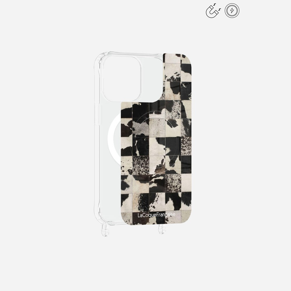 Plaque Imprimee Magnetique iPhone 15 Pro Max Noir 6.7 Pouces