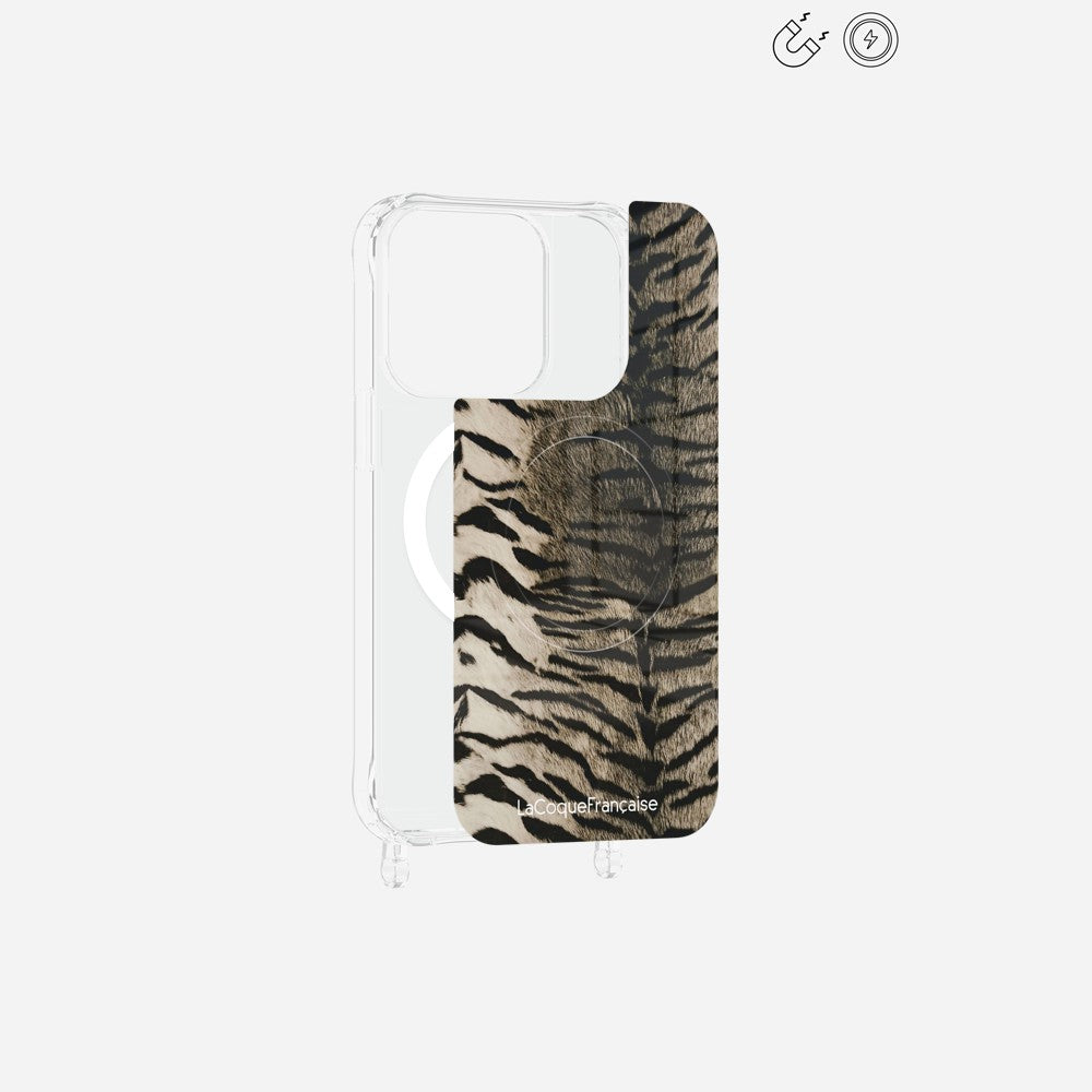 Plaque Imprimee Magnetique iPhone 15 Pro Gris 6.1 Pouces