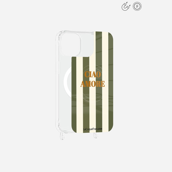 Plaque Imprimee Magnetique iPhone 14 Kaki 6.1 Pouces