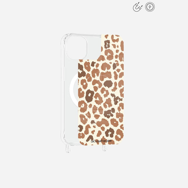 Plaque Imprimee Magnetique iPhone 15 Plus Marron 6.7 Pouces