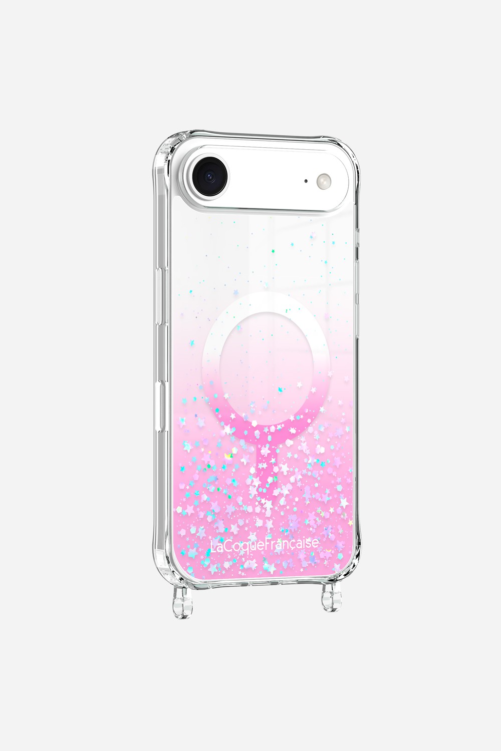 Coque Anneaux Paillettes Magsafe Rose