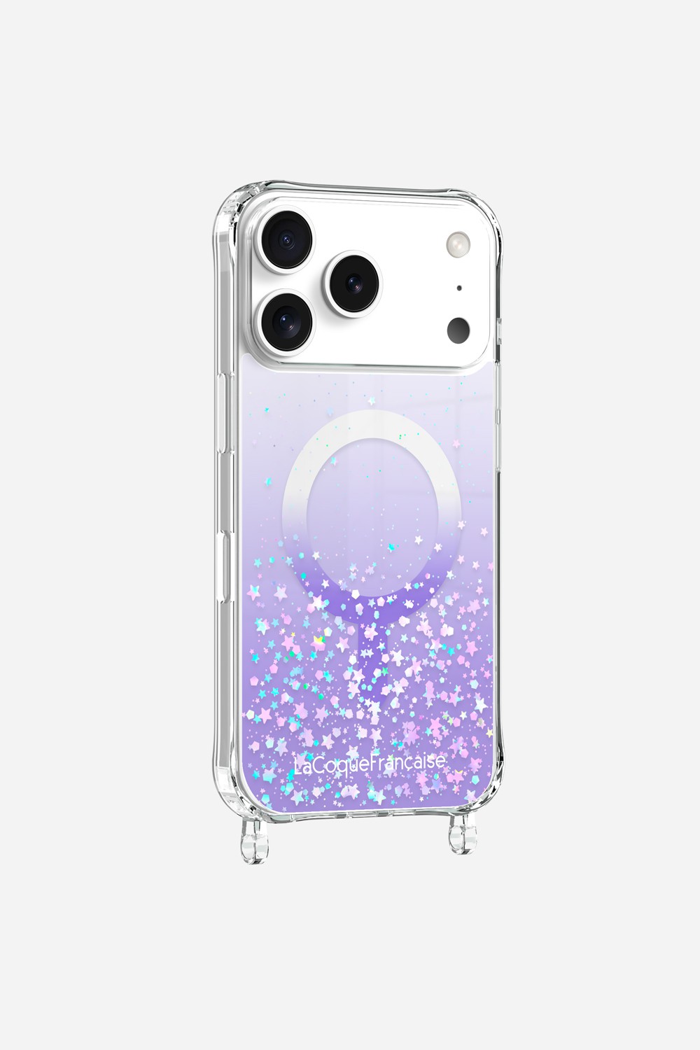 Coque Anneaux Paillettes Magsafe Violet