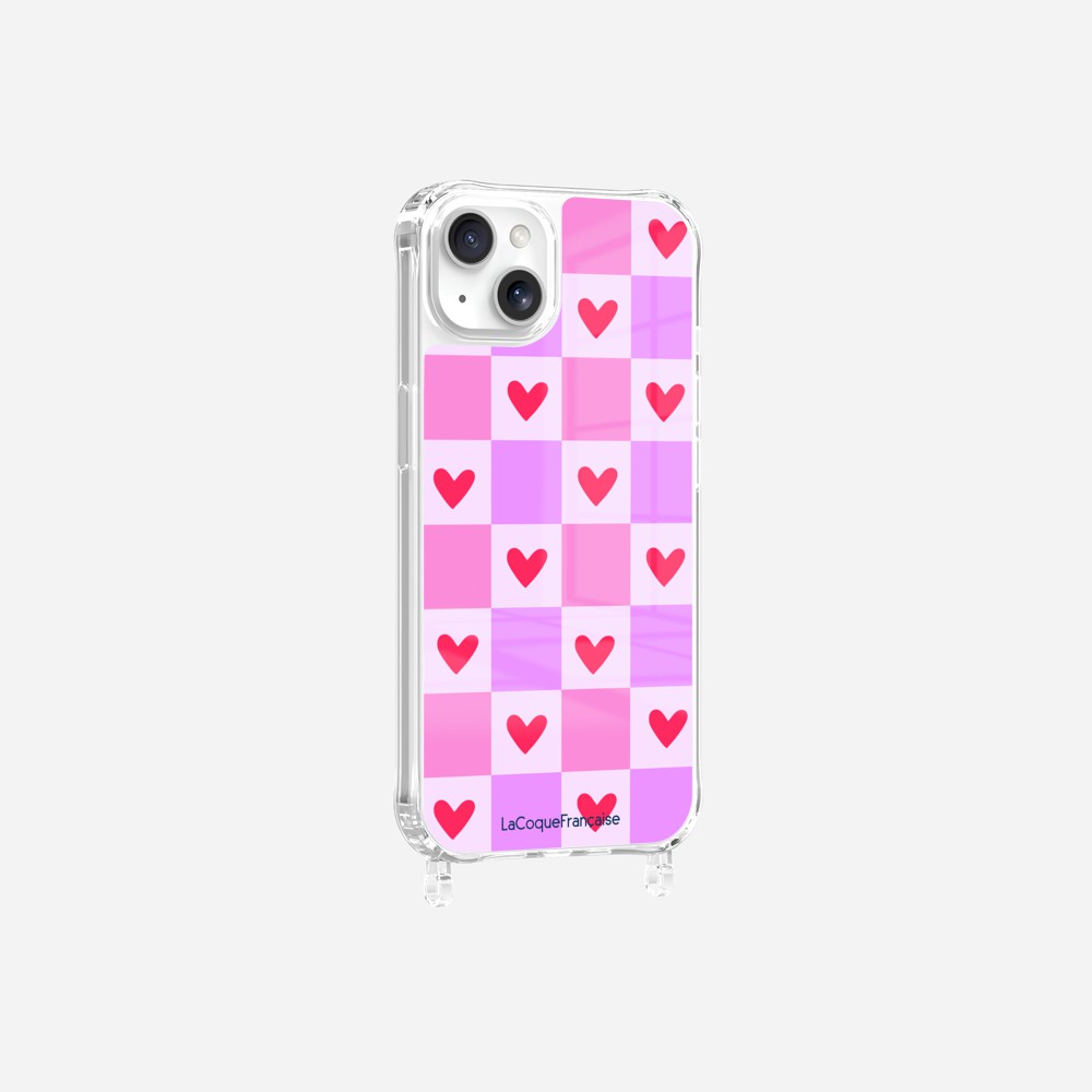 Coque Anneaux Imprimee Coeur Carreau